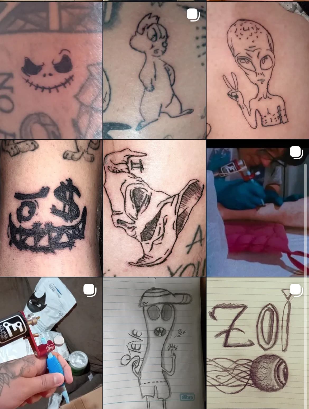 Tatuagens e desenhos em traço fino, um dos hobbies do Kevin