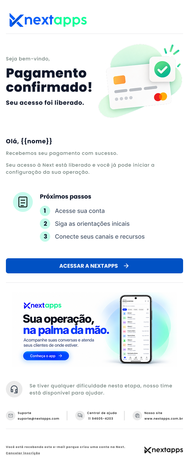 E-mail de pagamento confirmado: seu acesso foi liberado